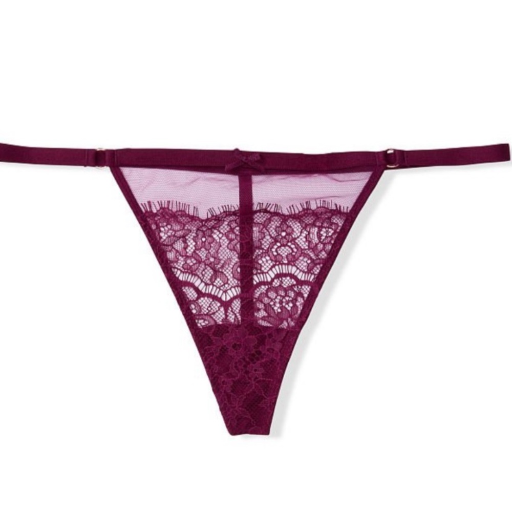 New Victoria's Secret Love V-String Very Sexy Thong Panty Lace Mesh Underwear